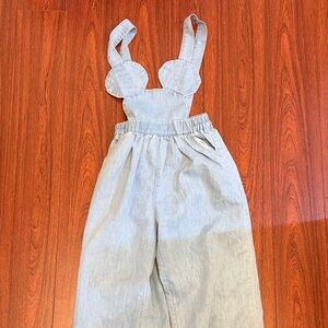 Mickey Light Blue Denim Overalls